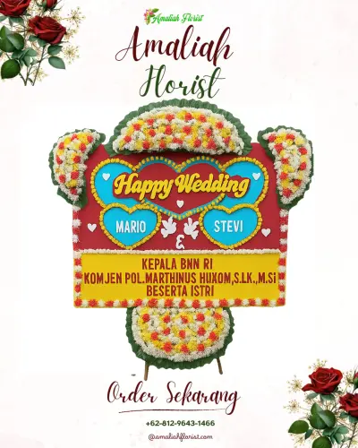 Karangan Papan Bunga Pernikahan di Kapuk Muara